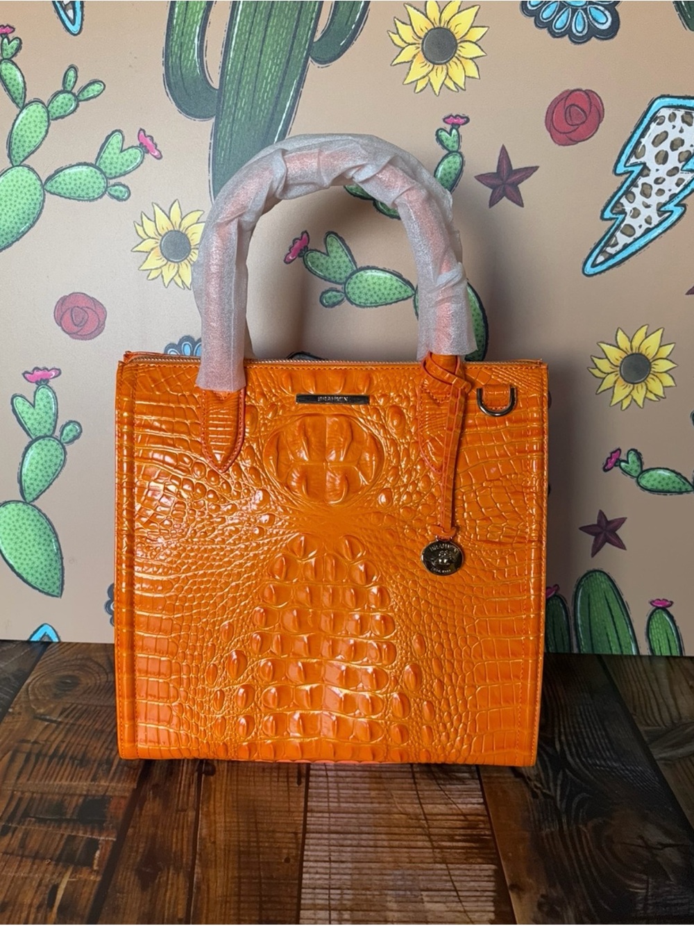 FIRM $ Brahmin Caroline Mango Orange Melbourne Leather Bag New with Tags! - Picture 8 of 14